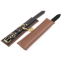 Черно-коричневые наручники из натуральной кожи Черно-коричневые наручники из натуральной кожи