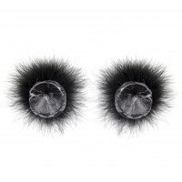 Черные пэстисы для груди с пушком Черные пэстисы для груди с пушком