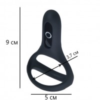 Двойное эрекционное смарт-виброкольцо Fun Town Rise черное