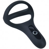 Двойное эрекционное смарт-виброкольцо Fun Town Rise черное