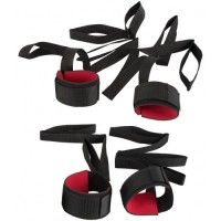 Черно-красный набор для бондажа к кровати Bondage Set