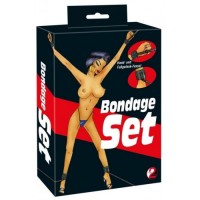 Черно-красный набор для бондажа к кровати Bondage Set