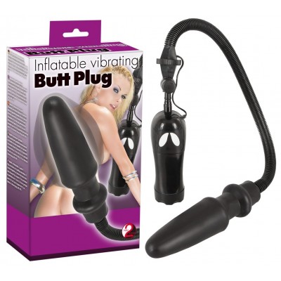 Надувная пробка с вибрацией Butt Plug