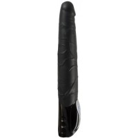 Черный реалистичный вибратор с поступательными движениями Push Thrusting Vibrator