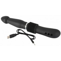 Анальный вибратор черного цвета с поступательными движениями Push it Анальный вибратор черного цвета с поступательными движениями Push it