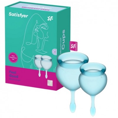 Набор менструальных чаш Satisfyer Feel Good, голубой Набор менструальных чаш Satisfyer Feel Good, голубой