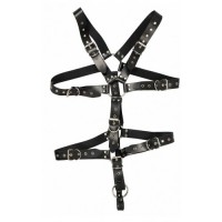 Кожаная мужская сбруя с эрекционным кольцом Zado Fetish Кожаная мужская сбруя с эрекционным кольцом Zado Fetish