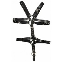 Кожаная мужская сбруя с эрекционным кольцом Zado Fetish Кожаная мужская сбруя с эрекционным кольцом Zado Fetish