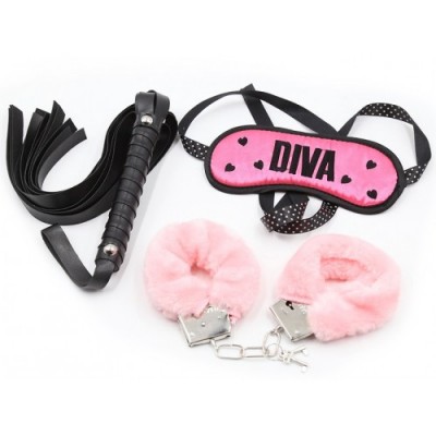 Чёрно-розовый БДСМ набор Diva