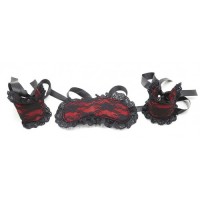 Кружевной черно-красный набор для эротических игр