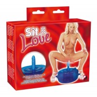 Надувное синее кресло с вибронасадкой Sit Love Vibrating Chair