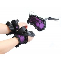 Кружевной черно-фиолетовый набор для эротических игр Кружевной черно-фиолетовый набор для эротических игр