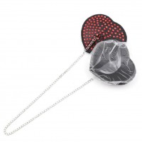 Черные пэстисы-сердечки с красными стразами и цепочкой