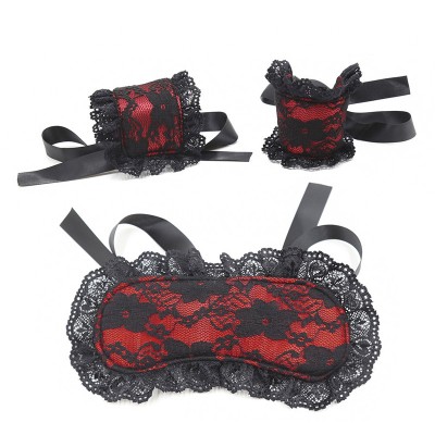 Кружевной черно-красный набор для эротических игр