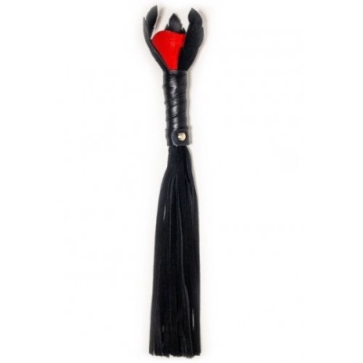 Кожаная плеть Красная Роза с замшевыми хвостами 40 см