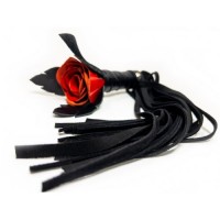 Кожаная плеть Красная Роза с замшевыми хвостами 40 см