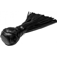Генитальная кожаная плеть черная 30 см