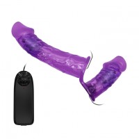 Двойной страпон с вибрацией Ultra Passionate Harness Violet