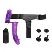 Двойной страпон с вибрацией Ultra Passionate Harness Violet