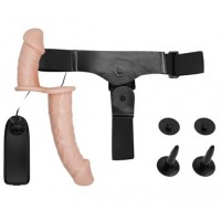 Двойной страпон с вибрацией Ultra Passionate Harness