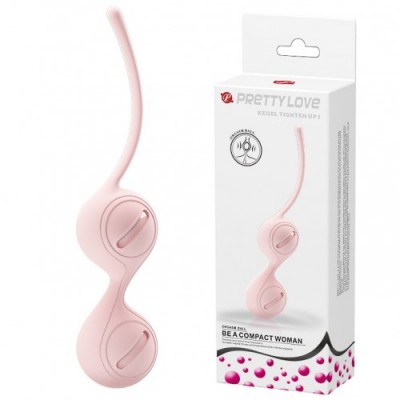 Вагинальные шарики со смещённым центром тяжести Pretty Love Kegel Tighten Up I, нежно-розовые