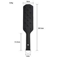 Черный БДСМ пэдл с металлическими шипами 39 см