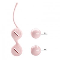 Вагинальные шарики со смещённым центром тяжести Pretty Love Kegel Tighten Up I, нежно-розовые