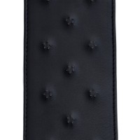 Черный БДСМ пэдл с металлическими шипами 39 см