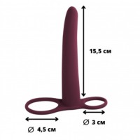 Насадка для двойного проникновения Pure Passion Gimlet бордовая