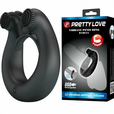 Перезаряжаемое эрекционное виброкольцо Vibrant Penis Ring Dahlia