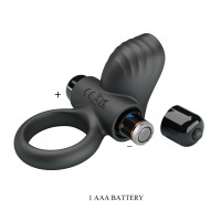 Эрекционное виброкольцо Vibrant Penis Ring Adrien черное