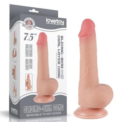 Фаллоимитатор 7.5'' Sliding Skin Dual Layer Dong Flesh Фаллоимитатор 7.5'' Sliding Skin Dual Layer Dong Flesh