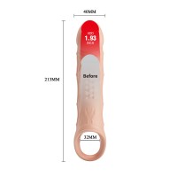 Удлиняющая насадка с рельефом и вибрацией Penis Sleeve Brad + 5 см