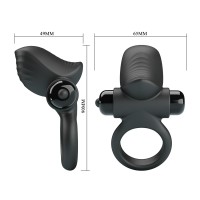 Эрекционное виброкольцо Vibrant Penis Ring Adrien черное