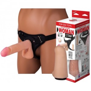 Страпон на штырьке с вагинальной втулкой 19 см и 11 см