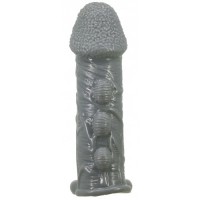 Насадка на пенис со стимулирующим рельефом Realistic Penis Sleeve + 3 см серая