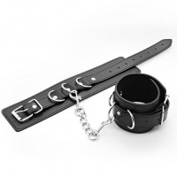 Классические БДСМ поножи черного цвета Классические БДСМ поножи черного цвета