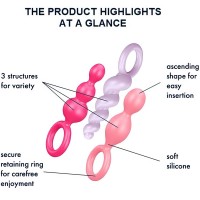 Набор разноцветных анальных стимуляторов Satisfyer Booty Call