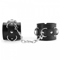 Классические БДСМ поножи черного цвета Классические БДСМ поножи черного цвета