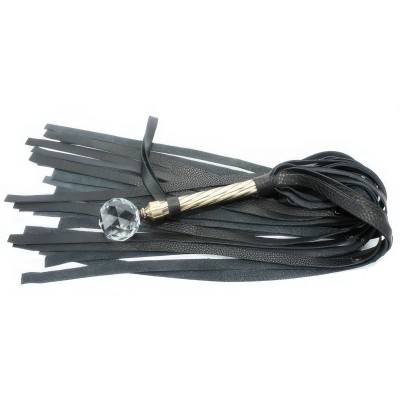 Эксклюзивная кожаная плеть с металлической ручкой 78 см