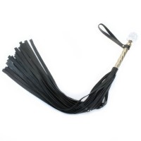 Эксклюзивная кожаная плеть с металлической ручкой 78 см