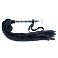 Эксклюзивная плеть с металлической ручкой и широкими хвостами 60 см