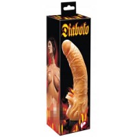 Реалистичный рельефный вибратор с клиторальным стимулятором Diabolo 21 см