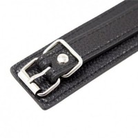 Классический черный ошейник с поводком