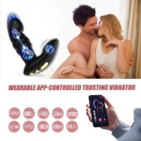 Универсальный смарт-стимулятор с вибрацией и поступательными движениями Magic Motion Jive черный