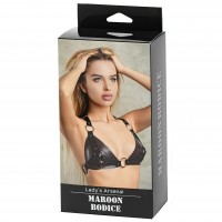 Кожаный лиф с колечками бордо