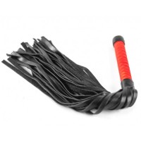 Плеть из натуральной кожи с атласной ручкой Romantic Arsenal красная