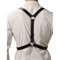 Кожаная двусторонняя БДСМ сбруя для мужчин