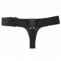 Кожаные черные трусики для страпона