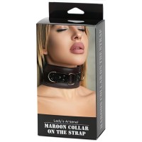 Ошейник из натуральной кожи бордо